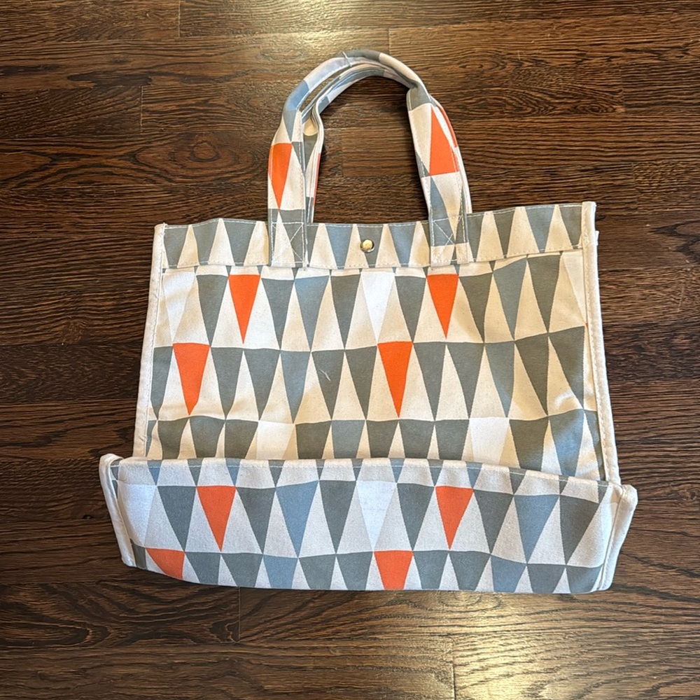 Canvas Tote Bag Triangle Pattern
